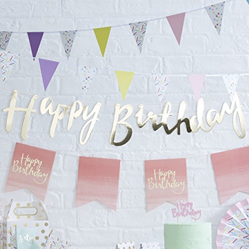 Pick and Mix - Gold Happy Birthday Bunting