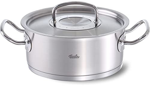 Fissler original-profi collection / roast pot, (Ø 24 cm, 4,6l) stainless steel pot with lid, roasting pan, internal scaling, stainless, all heat sources, induction
