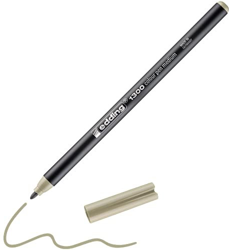 edding 1300 Fasermaler medium - auster - 1 Stift - Rundspitze 2 mm - Filzstift zum Zeichnen und Schreiben - Filzstift für Schule, Mandala, Bullet Journal