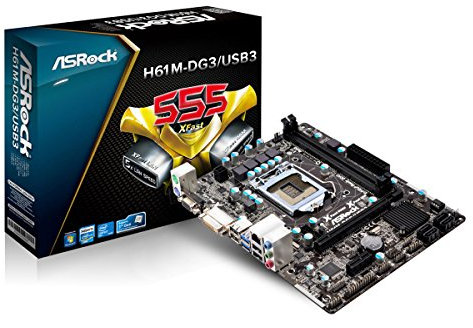 Asrock H61M-DG3/USB3 Mainboard Sockel 1155 (micro-ATX, Intel H61, 2x DDR3 Speicher, SATA II)