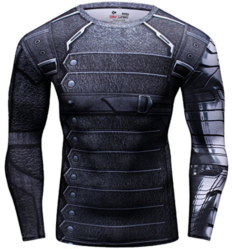 Cody Lundin® Men's Compression Workout Top Winter Warrior Cosplay Long Sleeve Sport Tight Shirt , M, Multicoloured