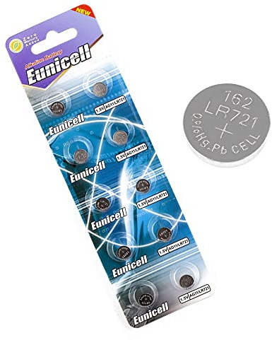 Eunicell AG11 Lot de 10 piles boutons alcalines de type 361/362 compatibles avec les piles G11/LR58/LR58SW/LR721/LR721SW/SR721W