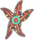 Broche étoile de mer Grande en Porcelaine et Perles de Verre - Bijou Fantaisie