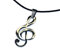 Miniblings Notenschlüssel Musik Kette Halskette Violinschlüssel Leder Silber 45cm - Handmade Modeschmuck