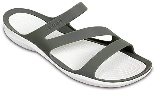 Crocs Femme Swiftwater Sandal W Sandales, Smoke/White, 36/37 EU