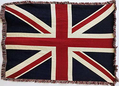 Union Jack Flag Blanket Throw - 69 x 48 USA Made by Pure Country