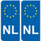 2 Nummernschild-Aufkleber für Auto, Motiv NL Niederlande – europäisches Format