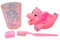 Juego Vaso Y Cepillo Dientes Infantil Goma Dura Elefante Rosa