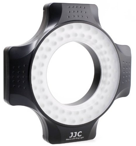 JJC LED-60 Dimmbares LED Makro-Ringlicht (Ringleuchte, Dauerlicht) für DSLR- & Systemkamera 650 Lux (60cm)