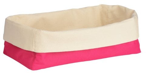 Premier Housewares Brotkorb, Pink, Cremefalten Design, Polyester, Baumwolle