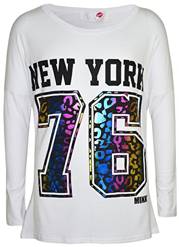 A2Z 4 Kids Girls New York 76 Foil Print Top Leggings Set for Age 7-13 Years | New York 76 Multicolour Foil Top and Leggings Set for Girls Ages 7-13 Years