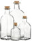 EG Homewares Glass Storage Bottle Jars Vials with Cork Stopper Lid - Sets of 3 or 6
