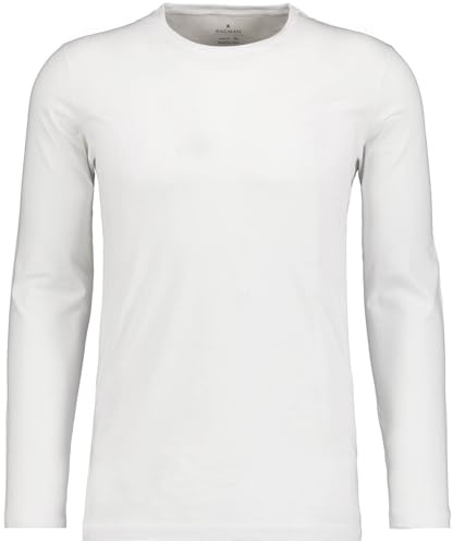 RAGMAN Herren Langarm Shirt mit rundhals Bodyfit Weiss-006 S