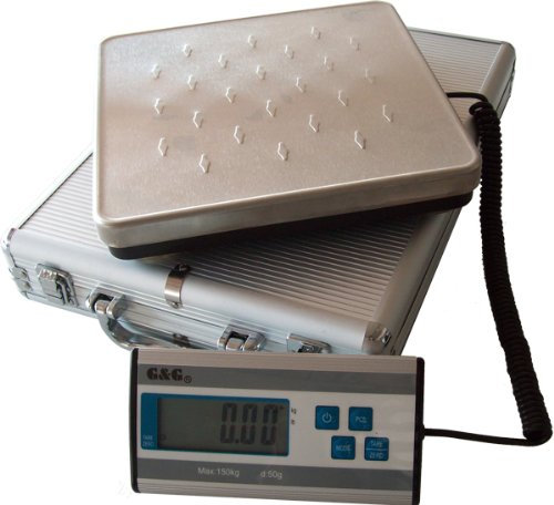 G&G 150kg oder 60kg HCG-1 Plattformwaage inkl. Koffer, Batterie- und Netzteil, mobile Paketwaage, Digitalwaage (HCG-1-150 150kg/50g)