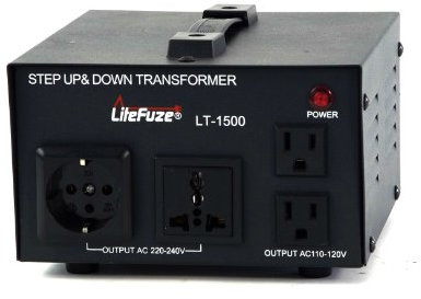LiteFuze LT Series 1500 Watt Voltage Converter Transformer Step Up/Down - 110v to 220v / 220v to 110v Power Converter - Fully Grounded Cord - Universal Socket, CE Certified