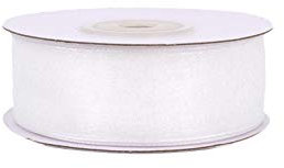 Organzaband 25mm x 25m Rolle - FARBAUSWAHL in 3/6/12/25/38mm - transparent, farbecht & waschbar - Schleifenband für Hochzeit - Geschenkband zum Verpacken Dekorieren Basteln - Ivory/Elfenbein 810