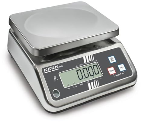 Robuste, platzsparende Tischwaage [Kern FFN 25K5IPN] Präzision bis 5 g, Wägebereich max. 25 kg