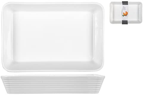 Home Pirofila Rettangolare, Porcellana, Bianco, 35x24 cm