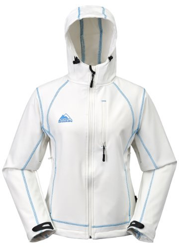 Cox Swain Damen 3-Lagen Outdoor Softshell Jacke Luyu - 10.000mm Wassersäule - 2.000mm atmungsaktiv, Colour: White/Blue, Size: S