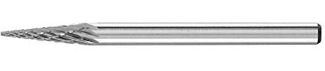 PFERD HM-Frässtift, Spitzkegelform SKM, Zahnung 3 PLUS, Frässtift-ø 3mm, Schaft-ø 3mm, Länge 41mm, 21214183 – für universelle Anwendungen auf den wichtigsten industriell verwendeten Werkstoffen
