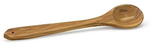 Continenta Kochlöffel, Rührlöffel, Holzlöffel, rund, aus Olivenholz, 30 cm, 9 x 2 x 2 cm