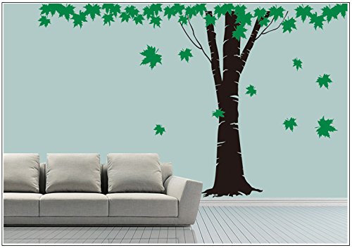 Deco-idea Wandtattoo wandaufkleber Wohnzimmer Baum wbm61(010 Weiss, set2: Baum ca.150x100cm(Hoch))
