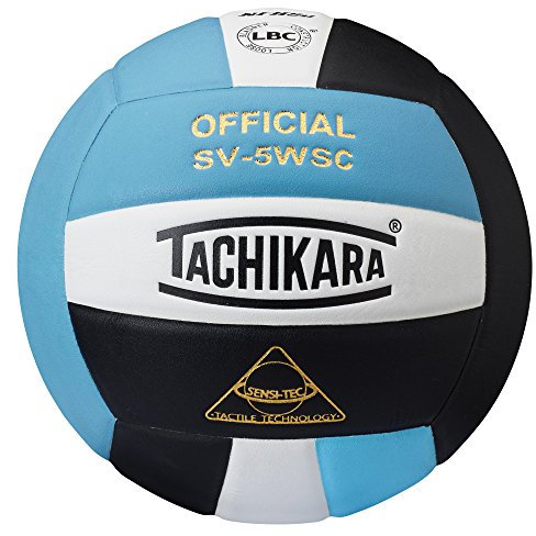 Tachikara SV5WSC Sensi-Tec® Hochleistungs-Volleyball aus Verbundmaterial, puderblau/weiß/schwarz, SV5WSC.PBWB