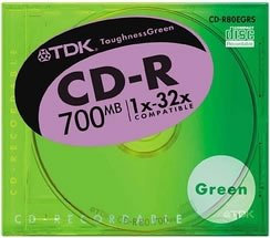 TDK Compact Disc CD-R for data 700MB 1-32x Green 1Pack 10mm case CD-R80EGRS (Japan Import)