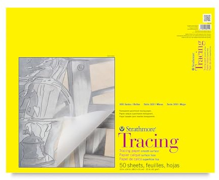 Strathmore 300 Series Tape Bound Tracing Pad, 19 X 24 inches, 25 lb., Transparent, 50 Sheets (370-19)