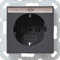 Gira 045728 Schuko Steckdose Beschriftungsfeld System 55, anthrazit