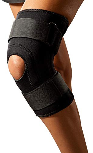 Kniebandage LOREY-KN10029 aus 4mm dickem Neopren mit beidseitigem Nylonbesatz (XL)