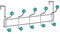 Premier Housewares 10 Hook Over Door Hanger - Turquoise