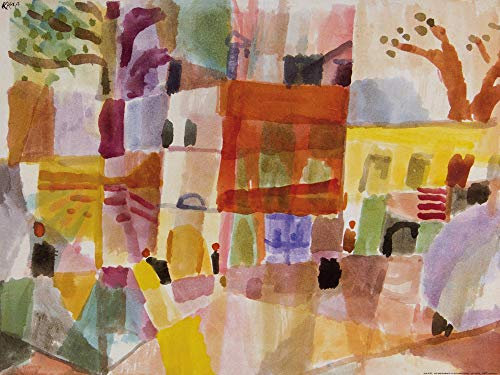 1art1 Paul Klee Poster Rote Und Gelbe Häuser In Tunis, 1914 Kunstdruck Bild 80x60 cm