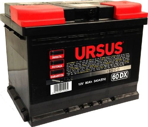 BATTERIE DE VOITURE URSUS 100Ah 800A appel de DIM. 35x17,5x19H cm. dx