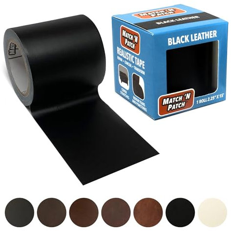 Match, Reparatur-Klebeband, mit realistischer Lederoptik, Schwarz, N-Patch