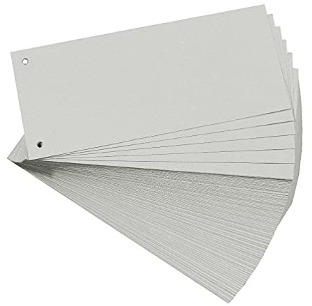 Exacompta 13385B 100er Pack Premium Karton-Trennstreifen. 10,5 x 24 cm grau. Für eine übersichtliche Anblage Ihrer Dokumente. Trennlaschen Trennblätter Ordner Register