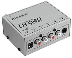 Omnitronic LH-040 Phono-Vorverstärker | Zum Anschluss eines Plattenspielers über Stereo-Cinch-Eingang | Cinch-Ausgang zum Anschluss an Aktivboxen oder Stereoanlage