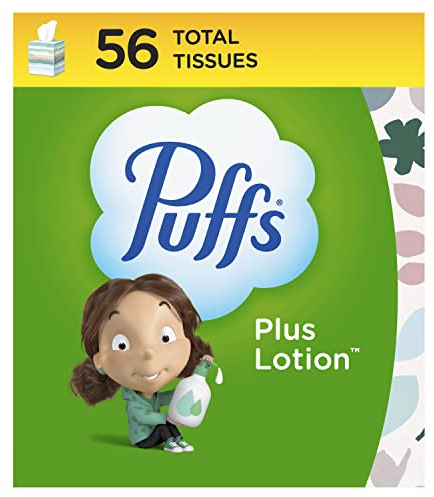 Puffs Cube Plus Facial Tissues, 1 box, 56 ct