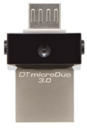 Kingston DTDUO3/32GB - Memoria USB de 32 GB (USB 3.0, Micro USB, 5 V, Flash), negro