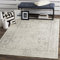 SAFAVIEH Distressed Teppich für Wohnzimmer, Esszimmer, Schlafzimmer - Adirondack Collection, Kurzer Flor, Elfenbein und Silber, 183 X 274 cm