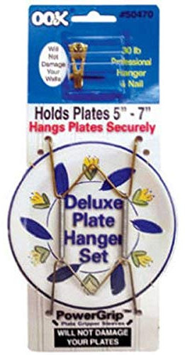 OOK Plate Hanger Set, 5-7in Size Adjustable, 1 Count, Alloy Steel