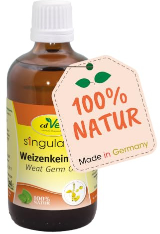 cdVet Singulares Weizenkeimöl 100 ml - 100% natürliches, kaltgepresstes Öl - Reich an Vitamin E