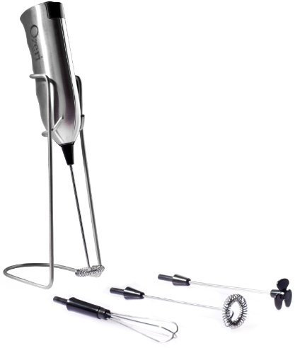 Ozeri Mousseur à lait et fouet en acier inoxydable avec support et 4à accessoires