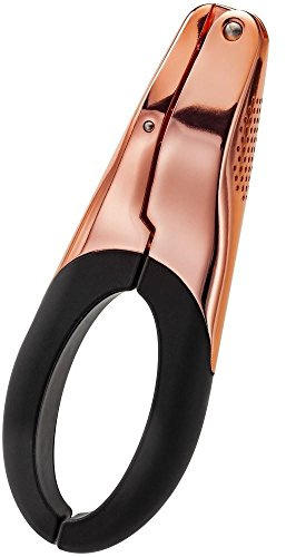 Stellar Copper Finish Garlic Press, One Piece Garlic Crusher and Mincer, Softgrip Non-Slip Handles Fully Guaranteed
