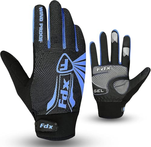FDX Thermo Winter Fahrradhandschuhe Herren Damen - Wasserdicht Winddicht Warm-Atmungsaktiv Anti-Slip Touchscreen - Ideal Cycling Bike Commute Outdoor Lauftraining