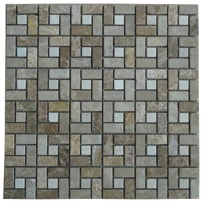 Naturstein Matte Fliesen 30x30 cm 8 mm Crema Mosaik Braun Beige Mix Marmor M519