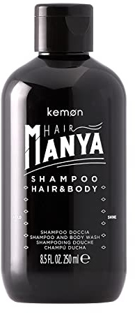 Kemon Hair Manya Shower Gel - mildes Dusch-Shampoo für Körper, Haar und Bart, 3 in 1 Pflege für Männer - 250 ml