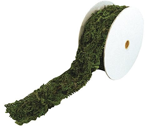 Rayher Moosband, grün, 5 cm breit, Länge 2 m, Naturmoos, auf Papierstreifen fixiert, Moos zum Basteln und Dekorieren, 5531400, Moosgrün