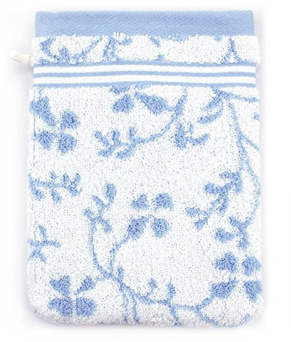 Linnea Gant de Toilette 16x21 cm Vintage Floral Bleu 550 g/m2