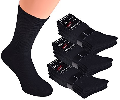 100 Paar Gr. 43/46 schwarze Herren Socken ohne Gummi 100% Baumwolle Business-Socken handgekettelt ohne Naht diabetikersocken herren Anzug-Socken Markenware Cocain